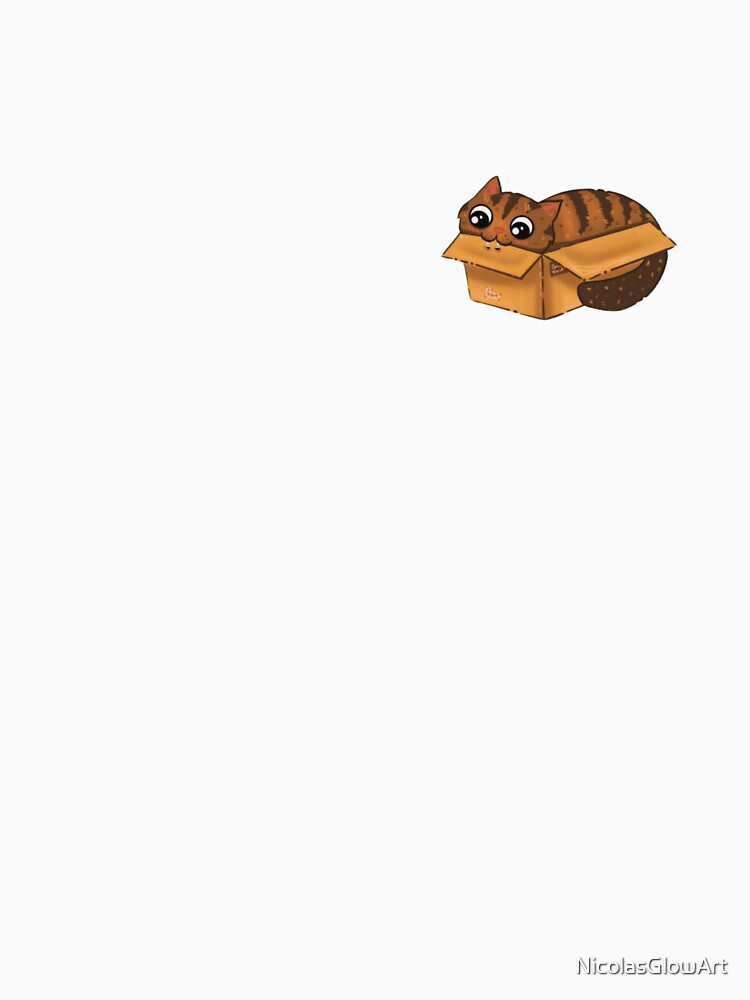 Brown Cat In Box | Sticker, Mug by NicolasGlowArt