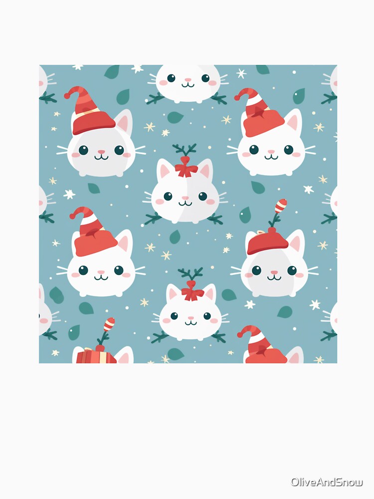 Kawaii christmas kitten Merry Catmas Sweet Kittens Best retro Kawaii by OliveAndSnow