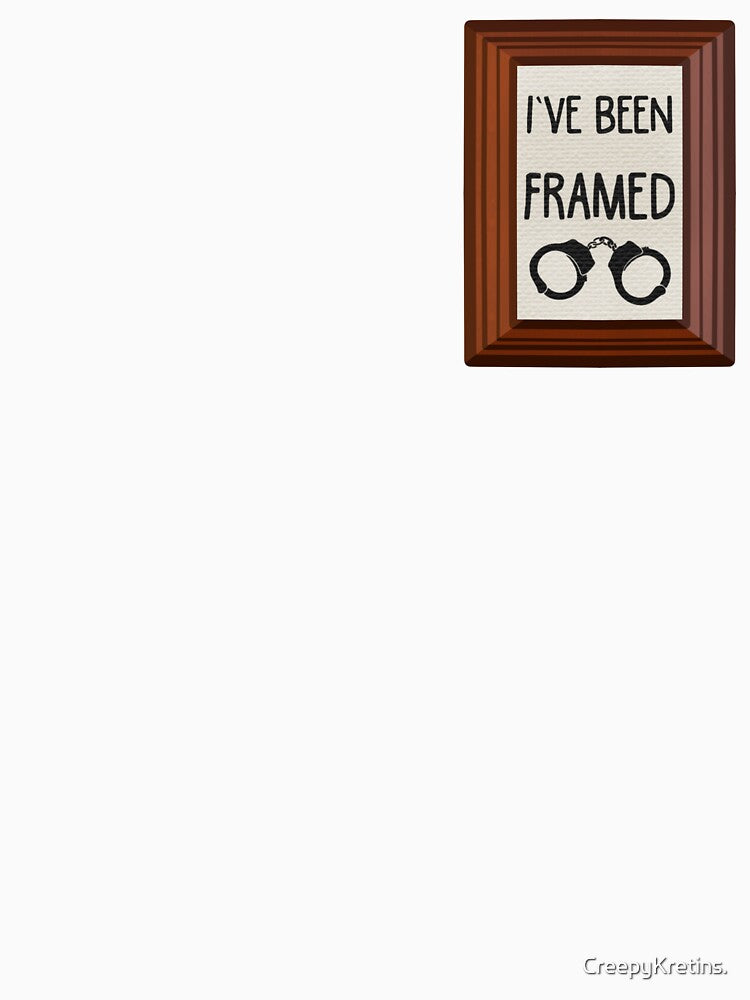 “I’ve been framed” pun sticker by CreepyKretins.