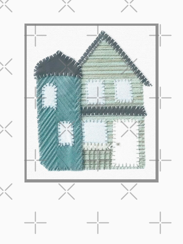 Green House Excerpt from 2 Houses #1- Digitally Altered by ErinBrieArt