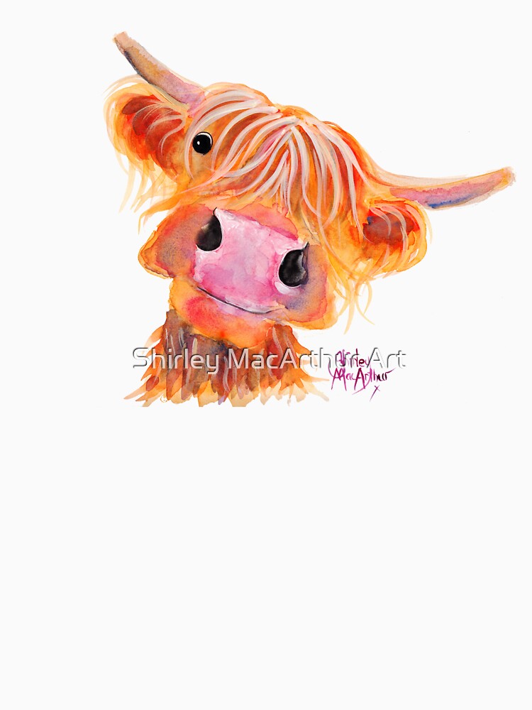 Highland Cow 'NESSIE' from Original Painting by Shirley MacArthur by Shirley MacArthur Art