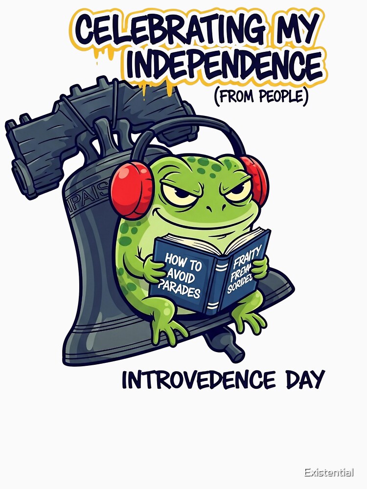 Introverted Independence Day Funny Frog by  Existential