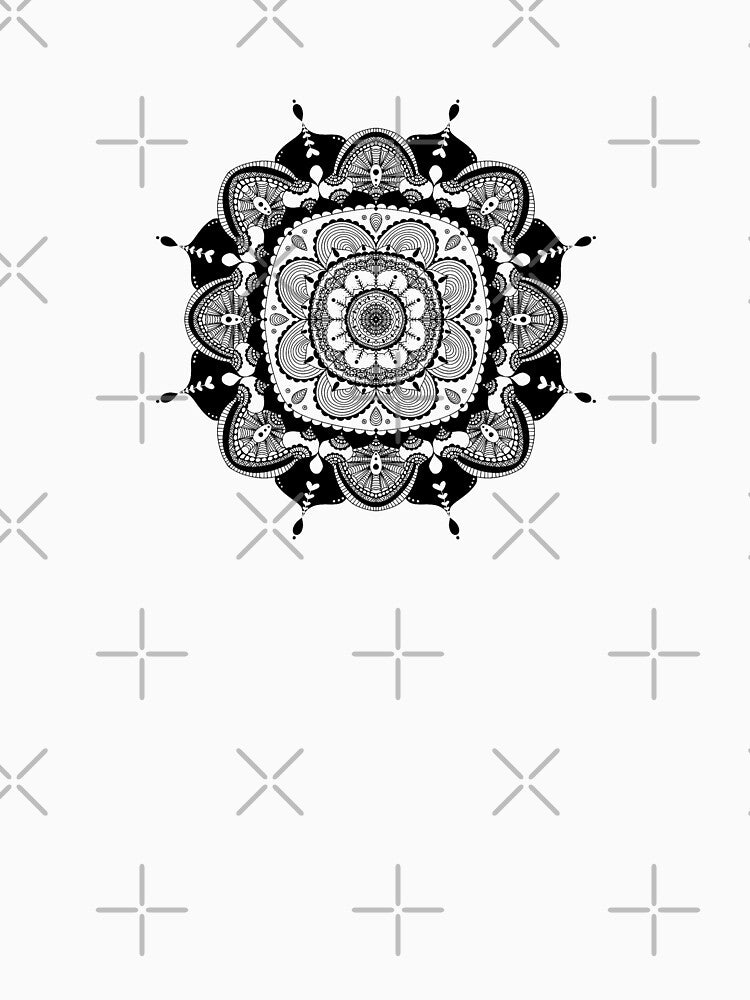 Gorgeous Black & White Hippie Mandala by jitterbuggz