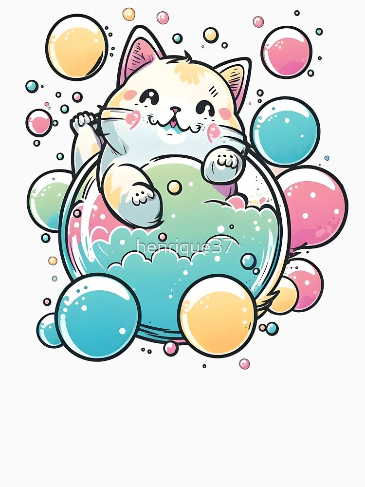 Bath Bubble Kitty | Bubble Kitty | Kitty Lover | Colorful Kitty by henrique37