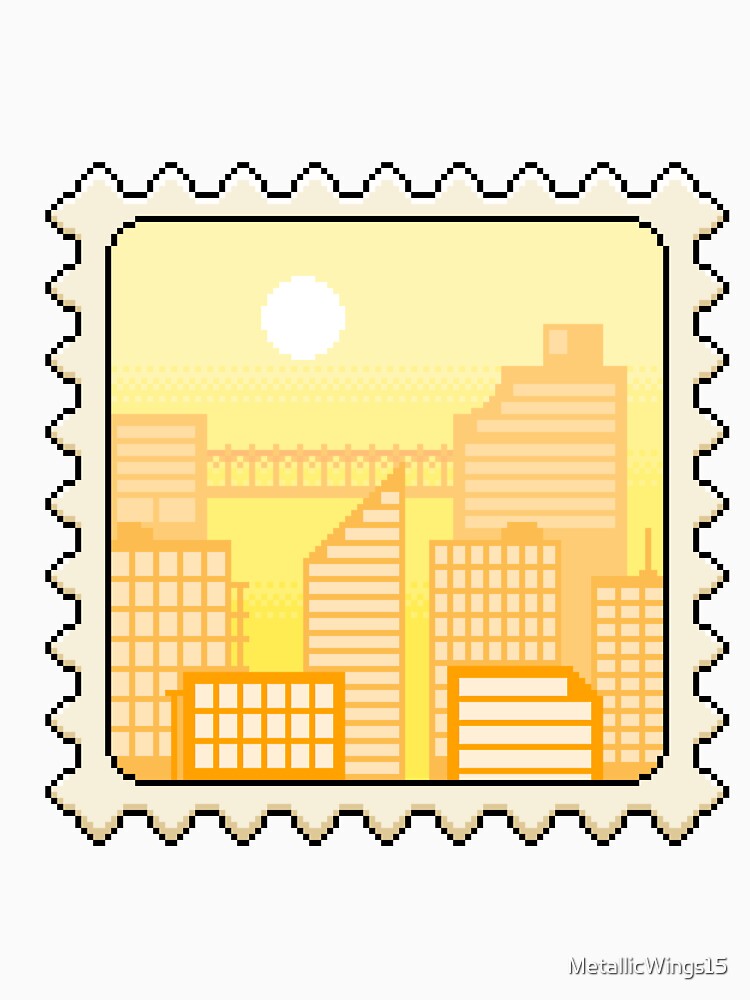 Pixel City Skyline Stamp by MetallicWings15
