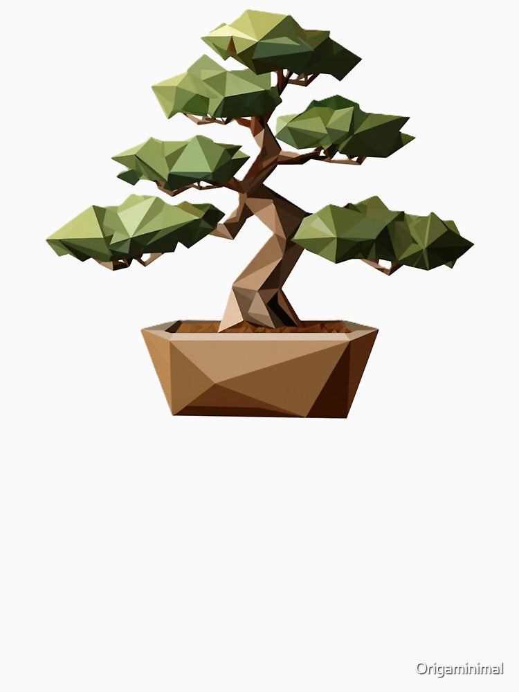 Bonsai Minimalistic Geometric Art by Origaminimal