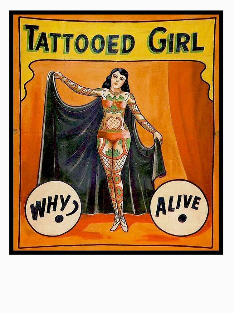 TATTOOED GIRL : Vintage Circus Sideshow Advertising Print by posterbobs