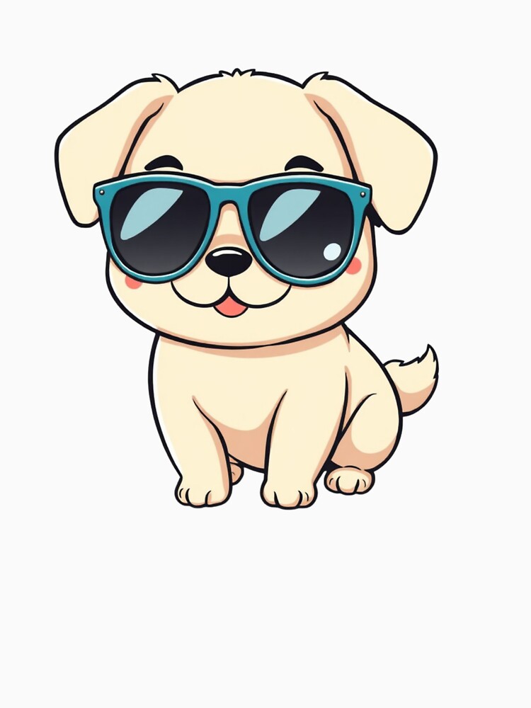 Cool Puppy with Sunglasses ? Cute Dog T-Shirt & Mug Design by CozyPops