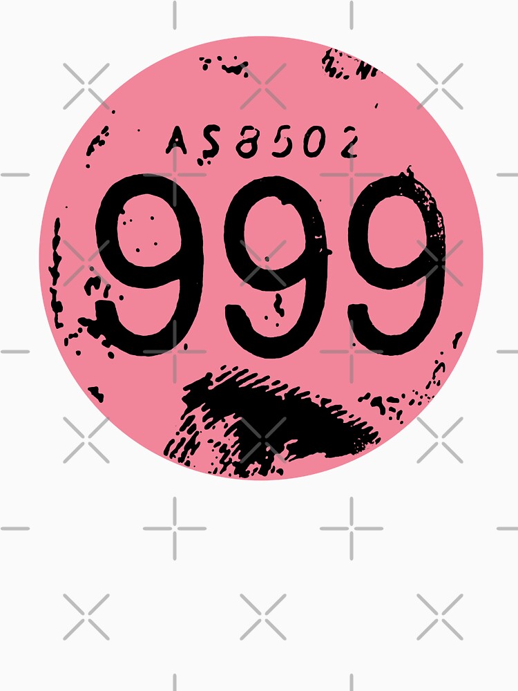 Vintage Style Retro British Punk Rock Nine Nine Nine 999 Pink Pop Art Graphic by wmxdesign
