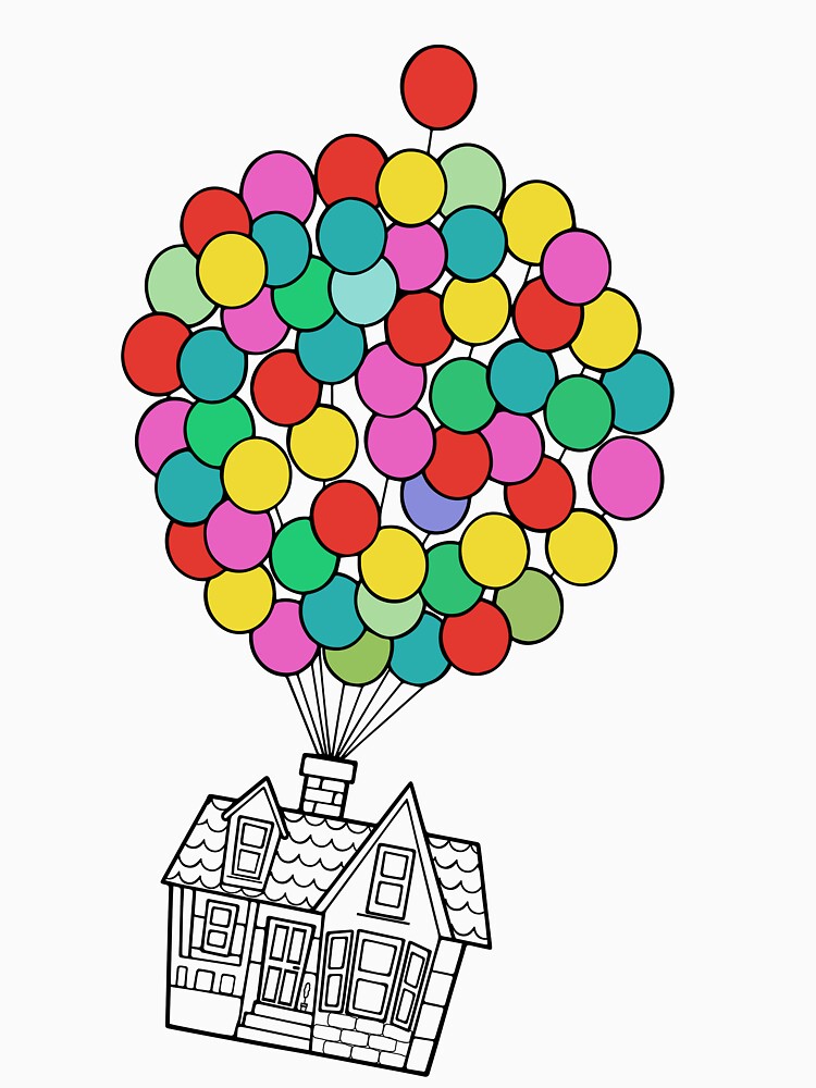 Up, Carl Fredricksen Russell Dug Kevin House Balloons T-shirt by yusufdegerli