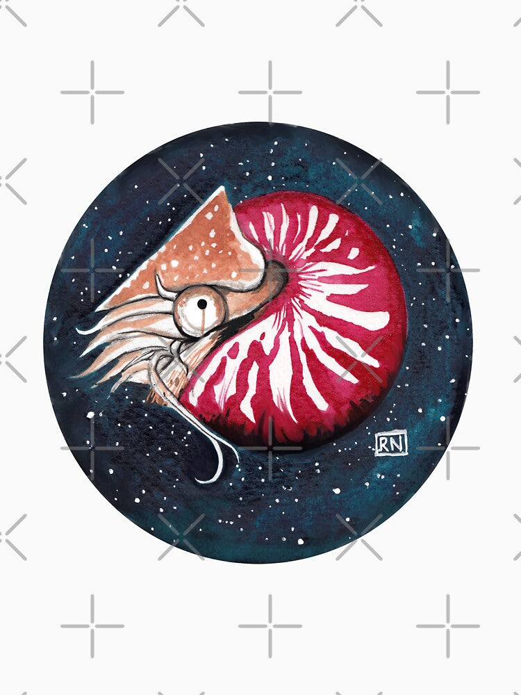 Space Nautilus - Watercolour Painting by a swarm of ants