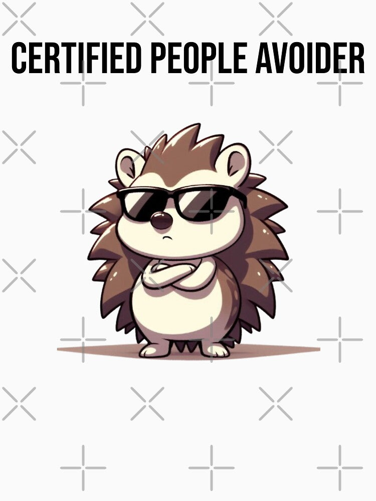 Official Introvert Avoidance Club with Sassy Cartoon Hedgehog – Funny Introvert Gift by Confuzz1ed