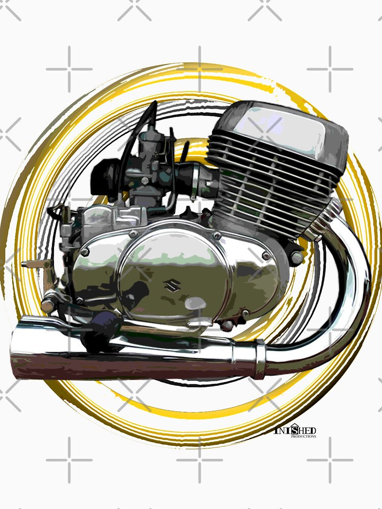 Suzuki T500 Cobra classic engine art, Inished Productions by Inished Productions