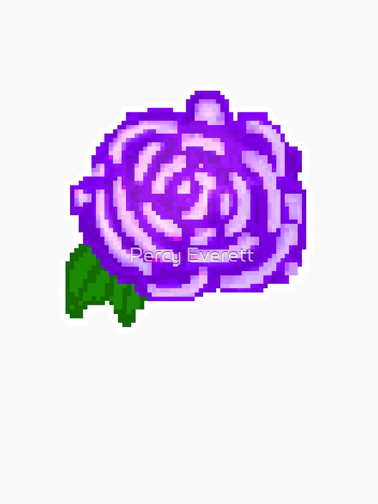 Pixel Art Purple Rose by Percy Everett
