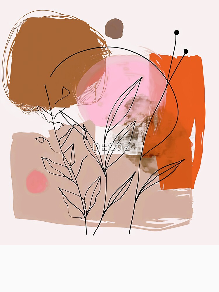 Boho-Style Earth Tones, Orange, And Pink Abstract by DEC02