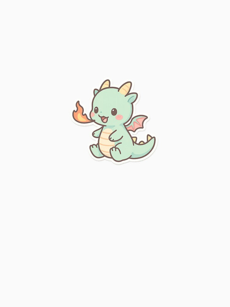 Kawaii Dragon Sticker – Cute fire-breathing friend for fantasy fans by ClipVictuumArts