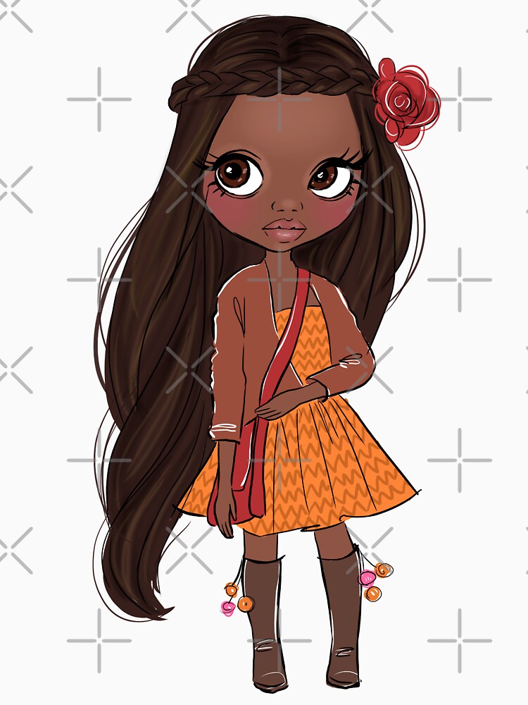 Boho style cute doll girly illustration 1 by Lalanacliparts
