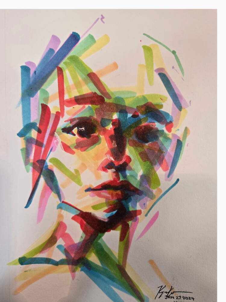 Abstract Marker Strokes Colorful Face Portrait by jadexjournal