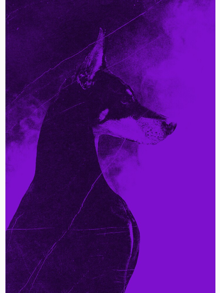 Purple Doberman Grunge Cover by Abstract Finds