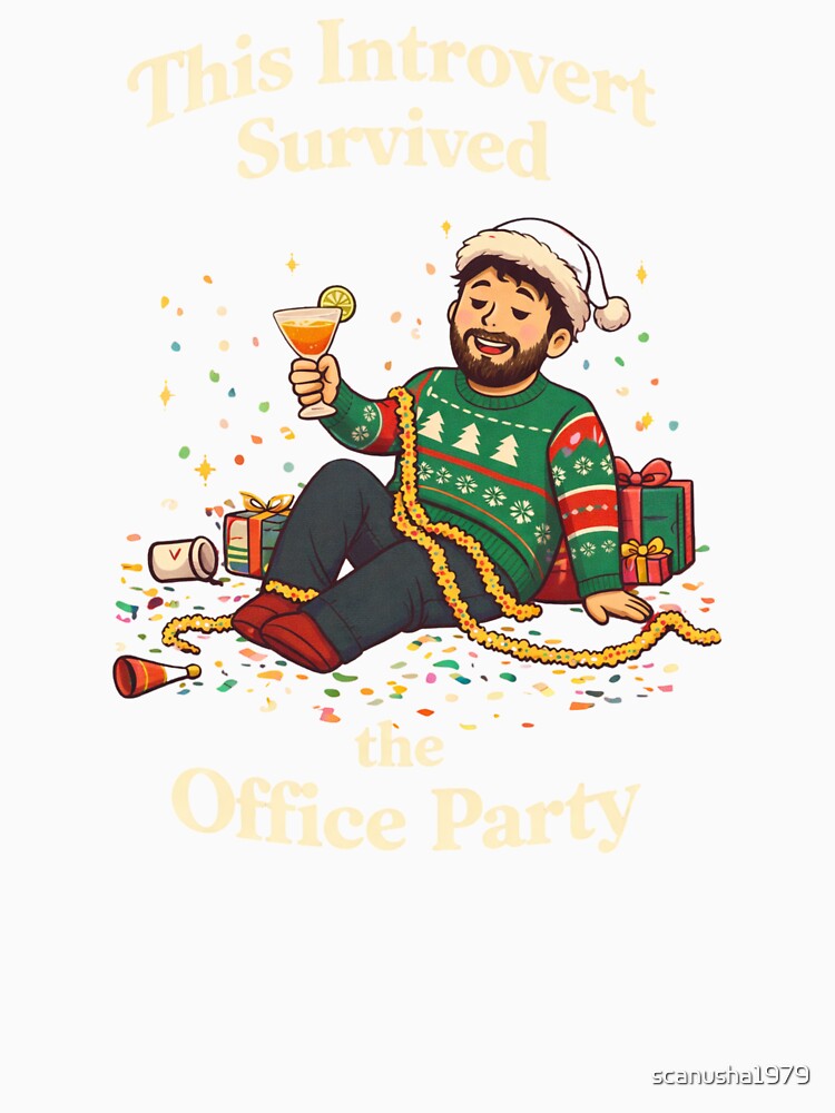 This Introvert Survived the Office Party – Funny Christmas Introvert Design by scanusha1979