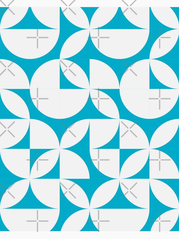 Abstract Blue Circles Modern Mid Century Geometric Pattern Scandinavian Rustic Interior by BONBcreative