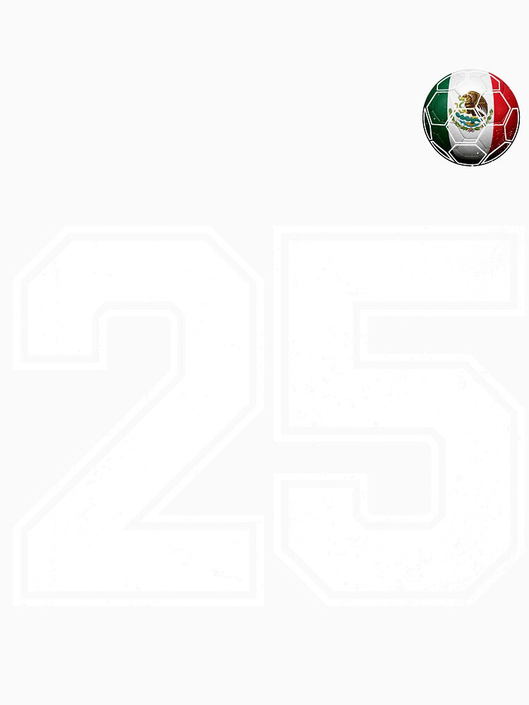 Number 25 Mexico Flag Football Fan by BernoNickel