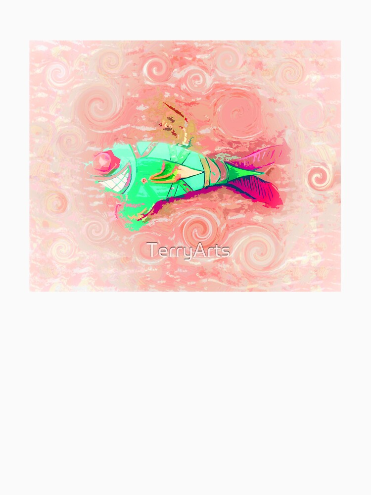Boho Fish Groovy Hippie Vibes Coastal Boho Style Art or Décor 2 of 2 by Beachy