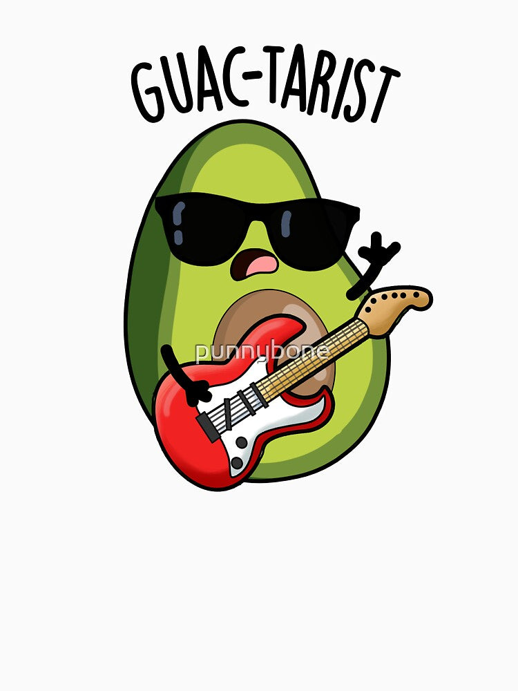 Guac-tarist Funny Avocado Pun by punnybone