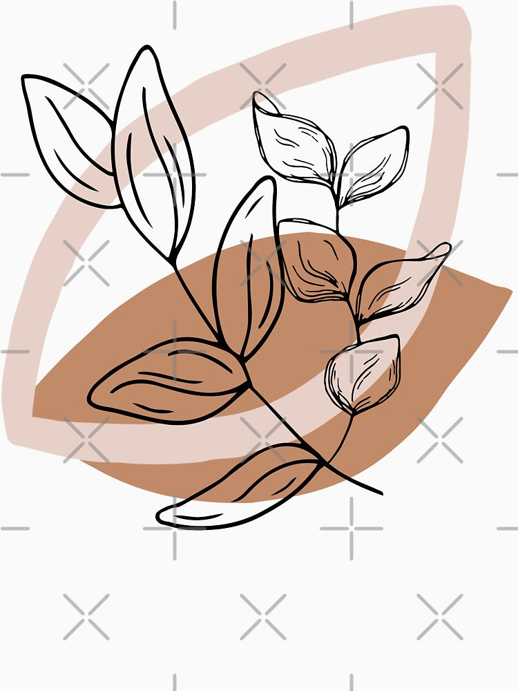 Bohemian leaves with aesthetic neutral colors by Doucheka