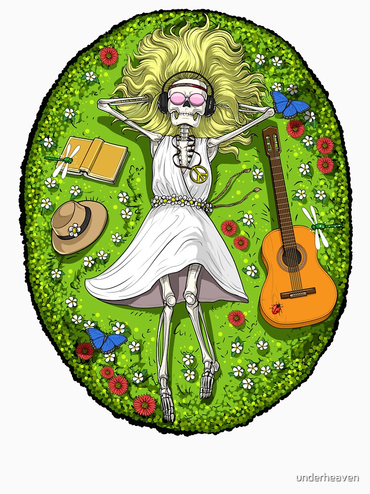 Chilling Hippie Skeleton by underheaven