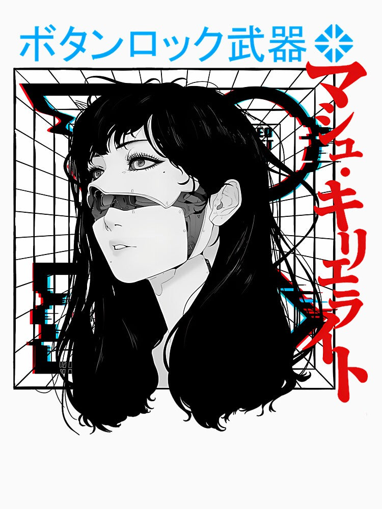 Cyberpunk Cyborg Girl Vaporwave Urban Style by love world