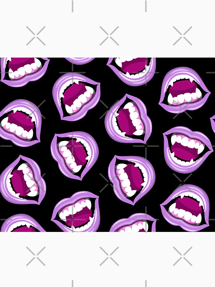 vampire teeth - purple on black by littlearrow