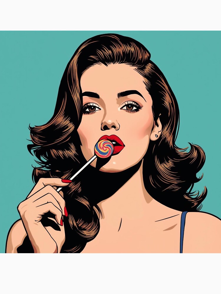 Pop art woman with lollipop by Anisha  Vaz