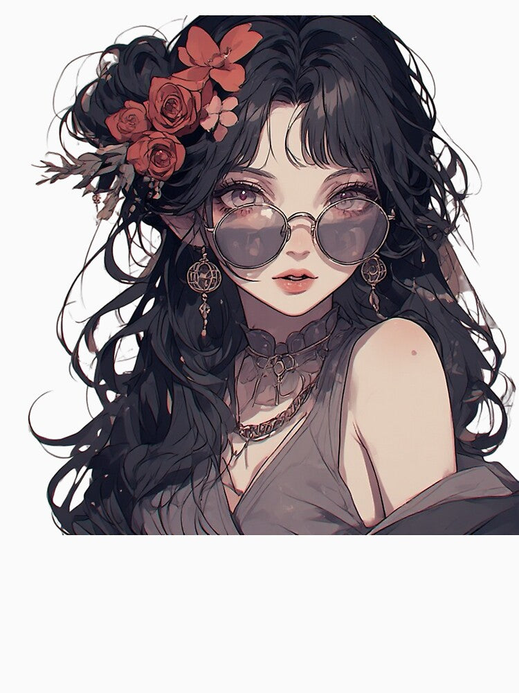 dark aesthetic anime girl portrait by insiya-art