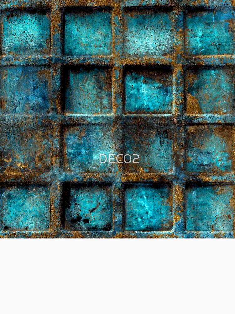 Urban Industrial Blue Metal Luxuriously Rusty Design Art by DEC02