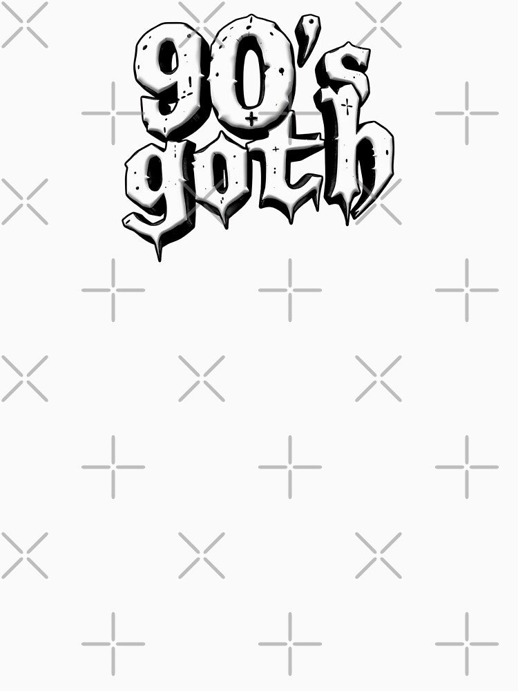 90s Goth, White 3D Font, Damaged by Burn-Ego