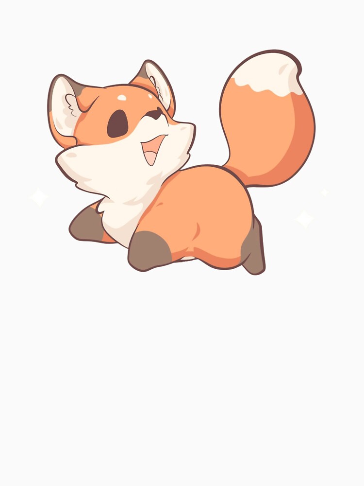 Cute kawaii Fox running and smiling by IKKawaii