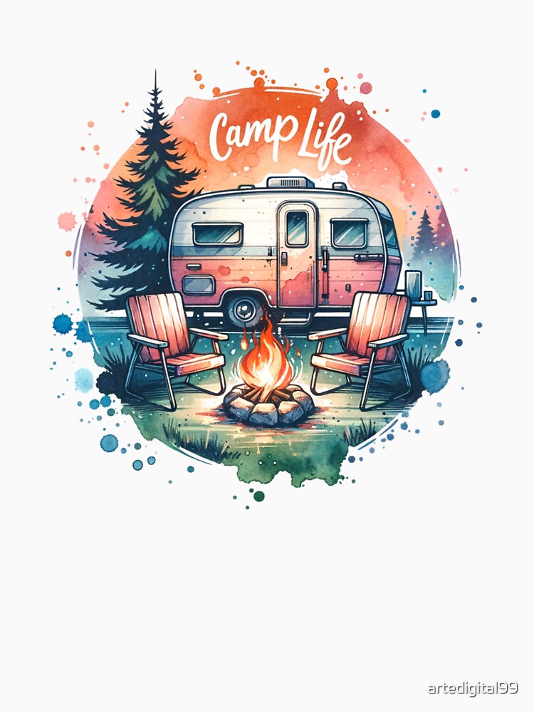Camp Life Adventure – Outdoor Camping Design for T-Shirts, Mugs, Stickers & More by artedigital99