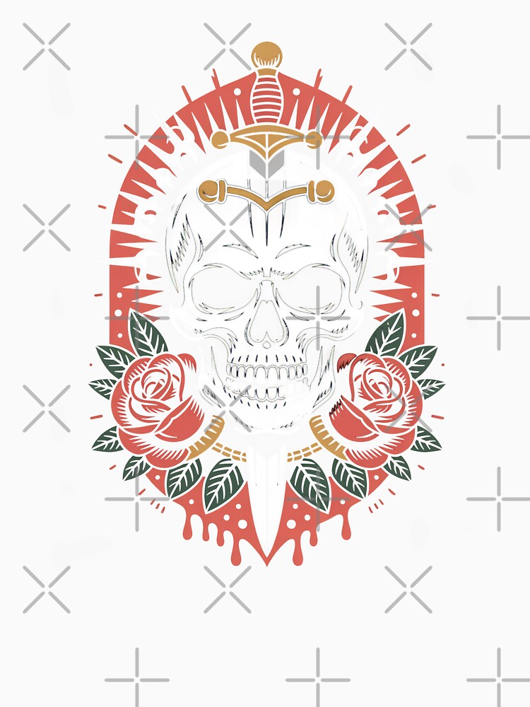 Gothic Skull and Rose Dagger Design Skull Lover Gift by Say It With Ink