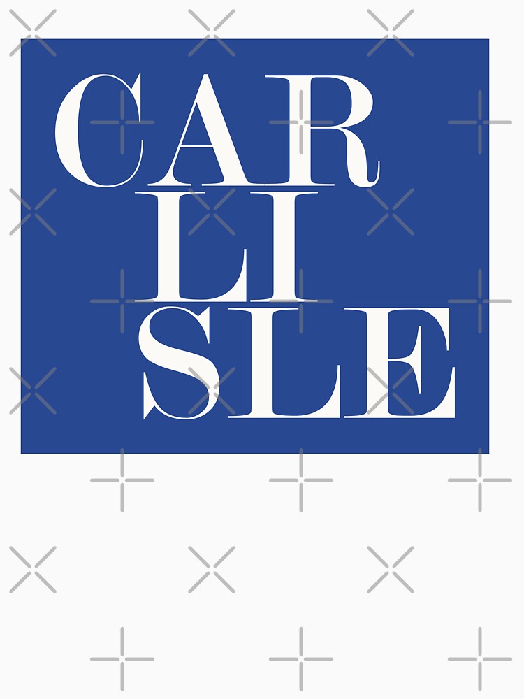 Carlisle UK (Blue) Typography Minimalist Patriotic Travel Souvenir by kakarikihill