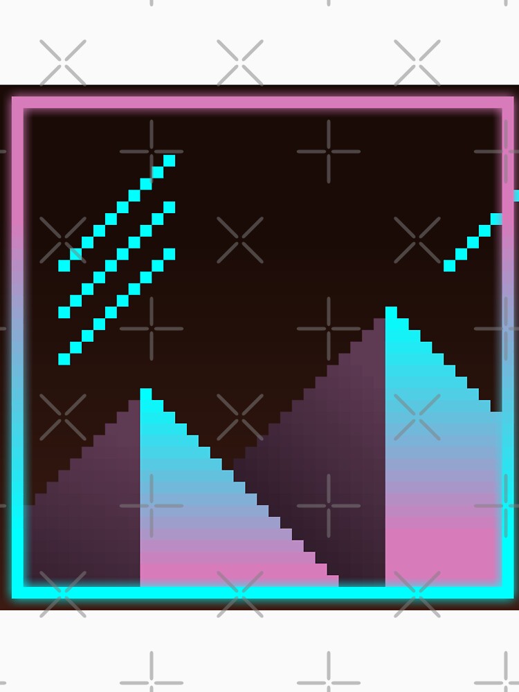 Aesthetic Vaporwave Mountains Pixel Art Design by Gavirlas
