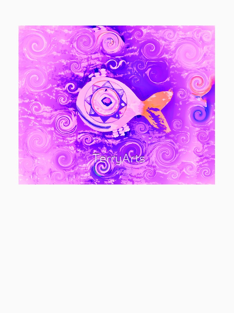 Bohemian Fish Groovy Hippie Vibes Coastal Boho Style Décor or Art 2 of 2 by Beachy