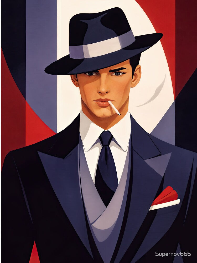 Wall Art - Postcard - Art Deco Gentleman Elegance by ForeverPrintsOK