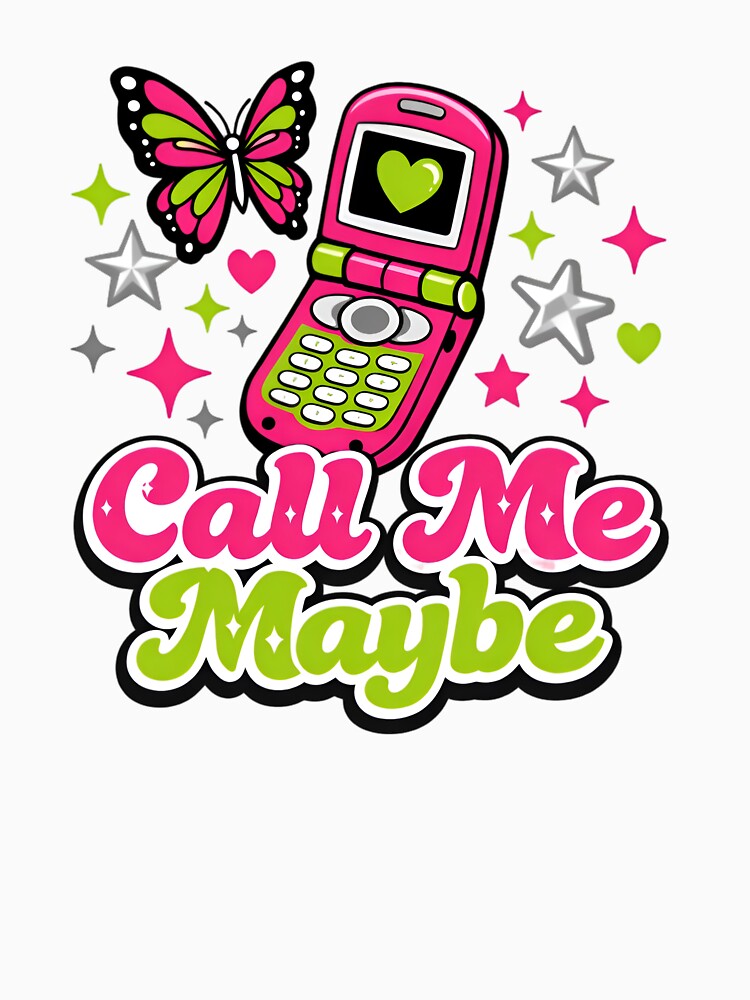 Call Me Maybe — Y2K Flip Phone Butterfly Retro 2000s Graphic Tee by HobsS