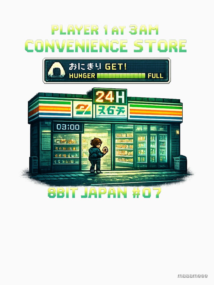 8-Bit Convenience Store | Retro RPG Pixel Art | Japanese Night Design by maaameee