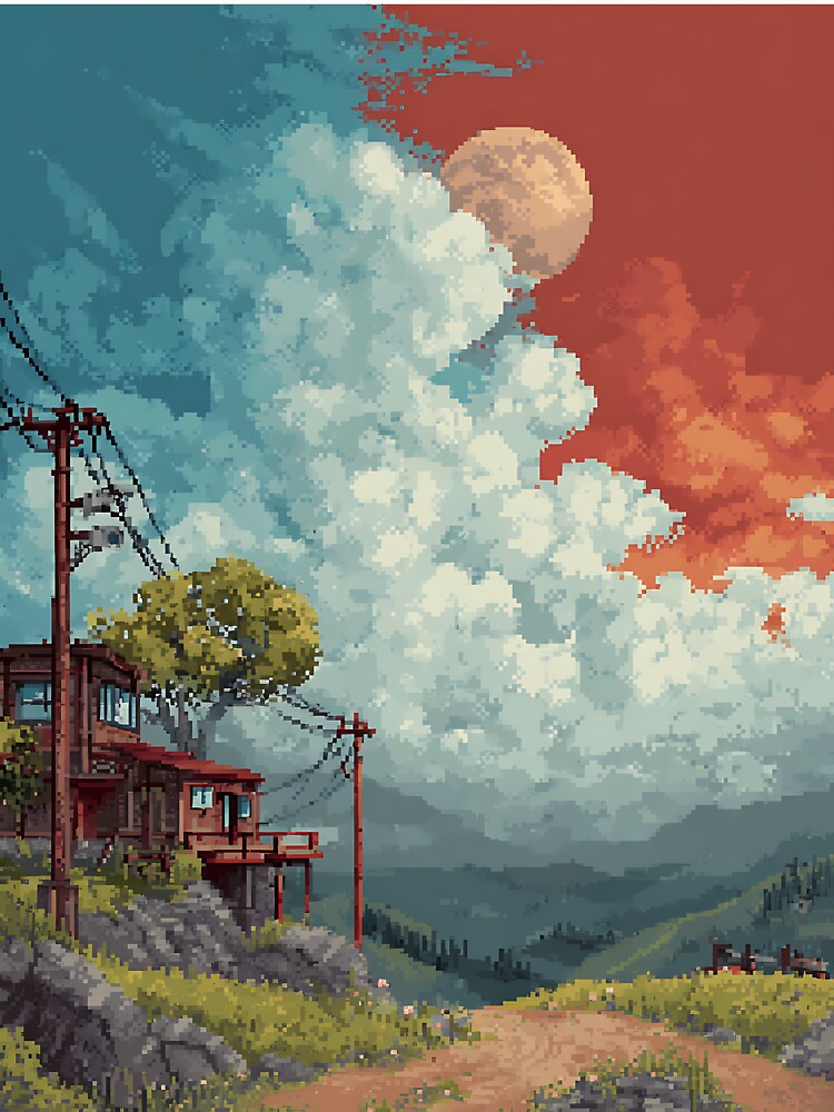 Minimal Pixel Art Landscape by bapupa
