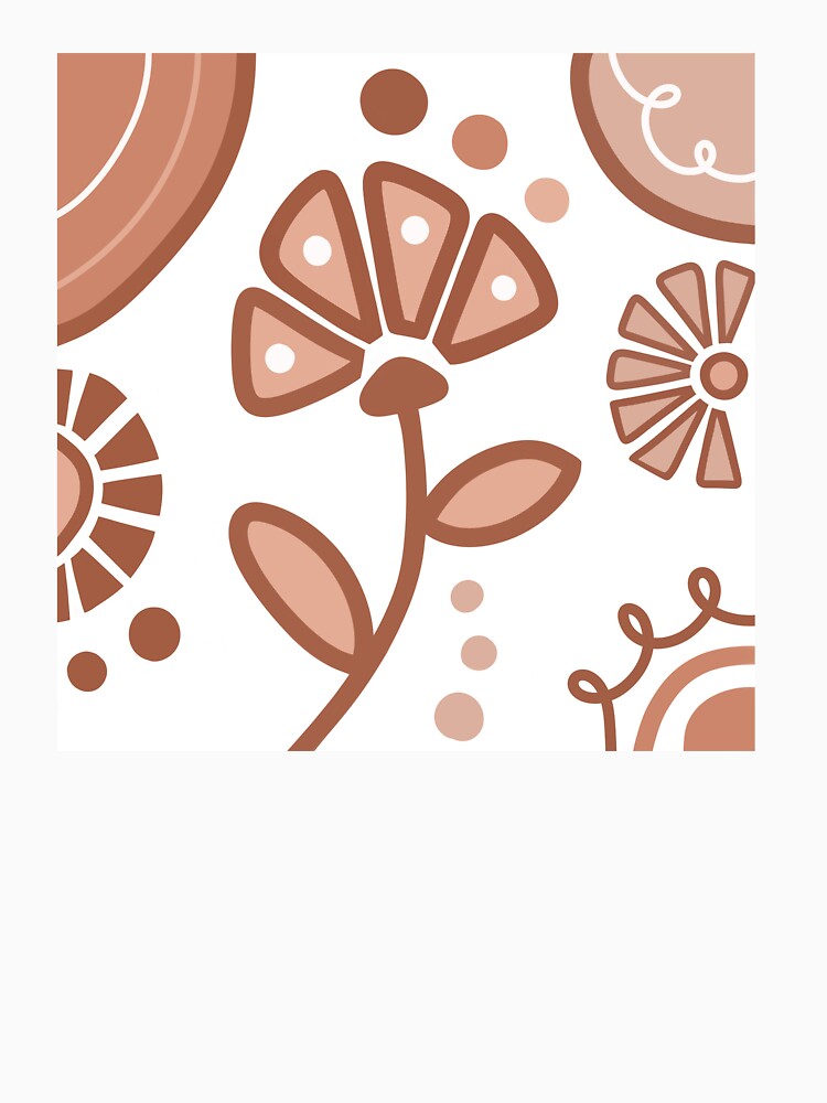 Brown And White Flower Boho Design by Sartoris Art