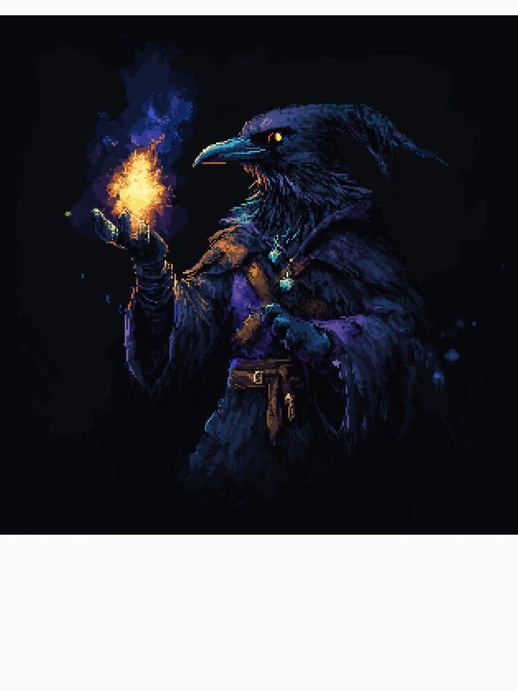 Raven Wizard Pixel Art by Kaos-Bit