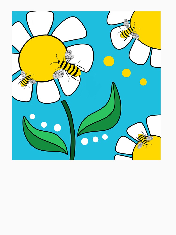 Boho Design With Sunflowers And Bees by Sartoris Art