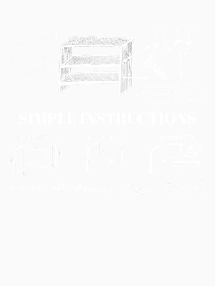 Simple Instructions Funny Ironic Dark Ink Art by Vesivariart